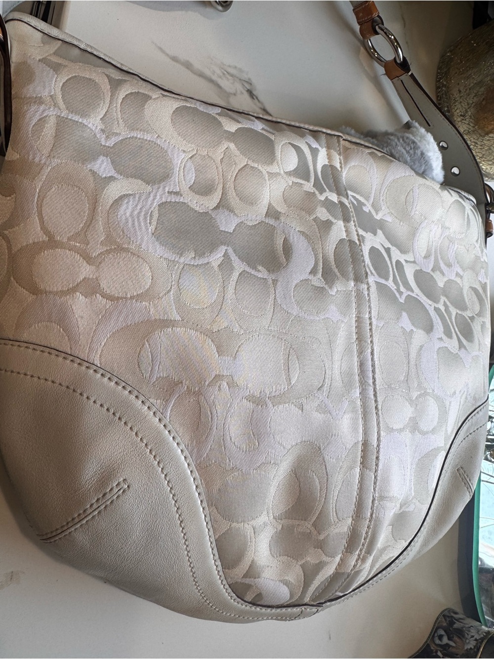 Coach Signature ❄️ Jacquard Hobo Shoulder Bag #1851 - Picture 2 of 7